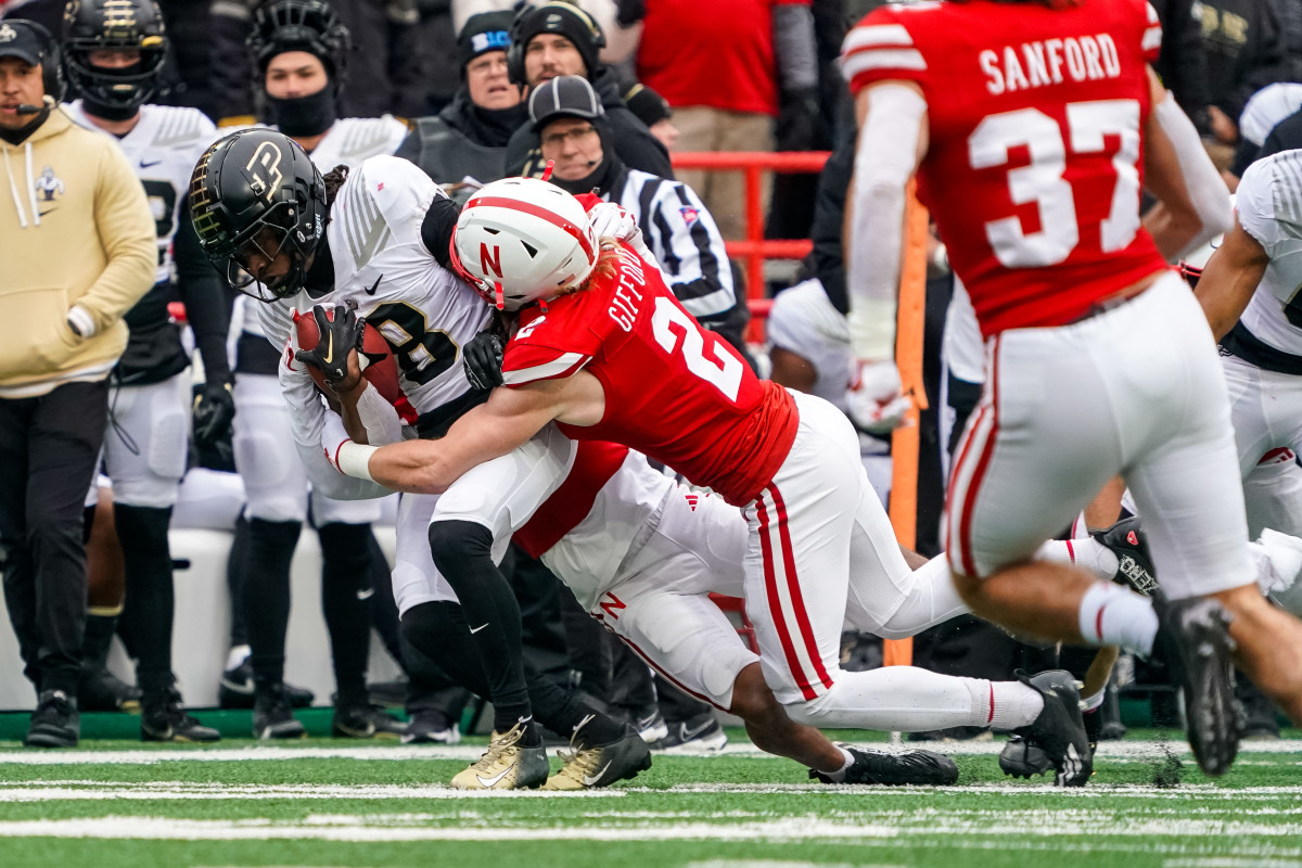 NU vs. Purdue 2023 - Isaac Gifford tackles TJ Sheffield